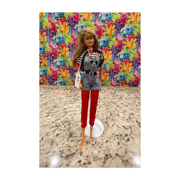 Mattel 1996 Barbie loves Mickey Teresa Doll #1 BackPack, red tights As Shown - Picture 1 of 6